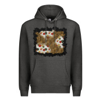 Charcoal Heather christmas mistletoe background Premium Hoodie - BundleAndBundleShop