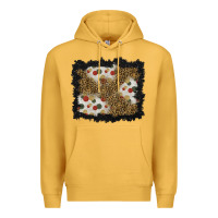 Mustard christmas mistletoe background Premium Hoodie - BundleAndBundleShop