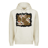 Oatmeal Heather christmas mistletoe background Premium Hoodie - BundleAndBundleShop