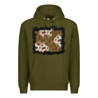 Army Green christmas mistletoe background Premium Hoodie - BundleAndBundleShop