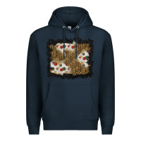 Navy christmas mistletoe background Premium Hoodie - BundleAndBundleShop