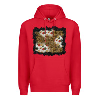 Red christmas mistletoe background Premium Hoodie - BundleAndBundleShop
