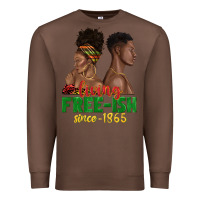 Chestnut living free ish since 1865 with afro black woman a Premium Sweatshirt - texasbilliewilder