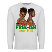 Living Free Ish Since 1865 With Afro Black Woman A Premium Sweatshirt | Teevron