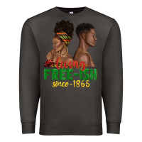 Smoke living free ish since 1865 with afro black woman a Premium Sweatshirt - texasbilliewilder