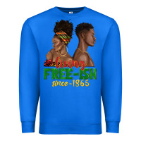 True Royal living free ish since 1865 with afro black woman a Premium Sweatshirt - texasbilliewilder