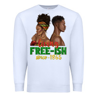 White living free ish since 1865 with afro black woman a Premium Sweatshirt - texasbilliewilder