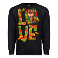 Black love juneteenth with fist Premium Sweatshirt - texasbilliewilder