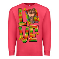 Cardinal love juneteenth with fist Premium Sweatshirt - texasbilliewilder