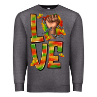 Charcoal Heather love juneteenth with fist Premium Sweatshirt - texasbilliewilder