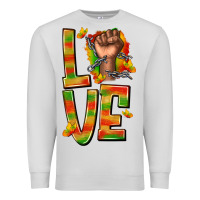 Dove Grey love juneteenth with fist Premium Sweatshirt - texasbilliewilder