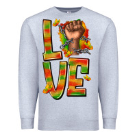 Heather Grey love juneteenth with fist Premium Sweatshirt - texasbilliewilder