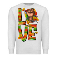 Oatmeal Heather love juneteenth with fist Premium Sweatshirt - texasbilliewilder