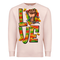 Pale Pink love juneteenth with fist Premium Sweatshirt - texasbilliewilder
