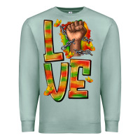Seafoam love juneteenth with fist Premium Sweatshirt - texasbilliewilder