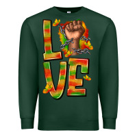 Sports Green love juneteenth with fist Premium Sweatshirt - texasbilliewilder
