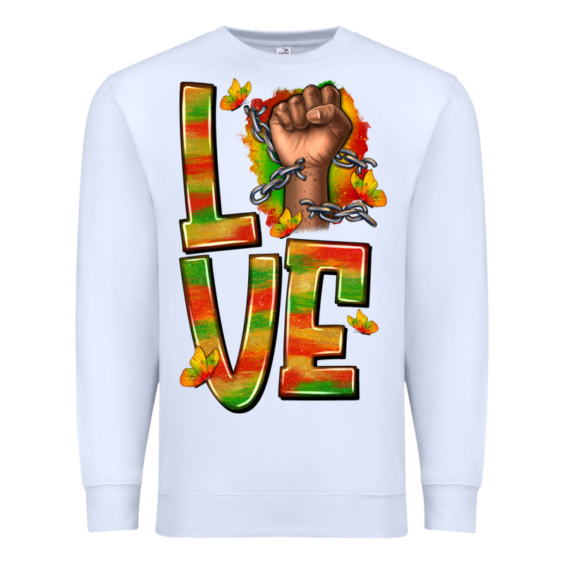 Love Juneteenth With Fist Premium Sweatshirt by texasbilliewilder | Teevron