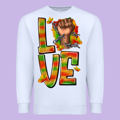 Premium Sweatshirt love juneteenth with fist