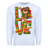 White love juneteenth with fist Premium Sweatshirt - texasbilliewilder