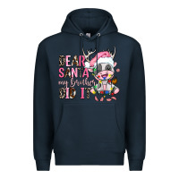 Navy dear santa my brother did it Premium Hoodie - AdoDesignShop