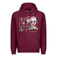 Burgundy dear santa my brother did it Premium Hoodie - AdoDesignShop