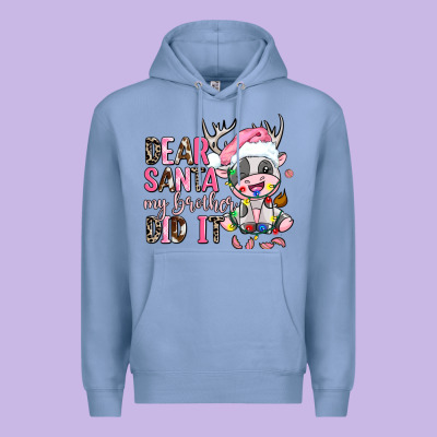 Dear Santa My Brother Did It Premium Hoodie Designed By Adodesignshop