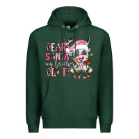 Sports Green dear santa my brother did it Premium Hoodie - AdoDesignShop