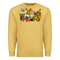 Antique Gold lunch lady coffee cups Premium Sweatshirt - Zillion Design Studio