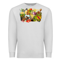 Dove Grey lunch lady coffee cups Premium Sweatshirt - Zillion Design Studio