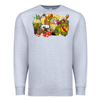 Heather Grey lunch lady coffee cups Premium Sweatshirt - Zillion Design Studio