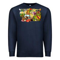 Navy lunch lady coffee cups Premium Sweatshirt - Zillion Design Studio