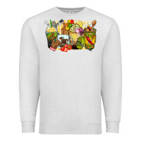 Oatmeal Heather lunch lady coffee cups Premium Sweatshirt - Zillion Design Studio