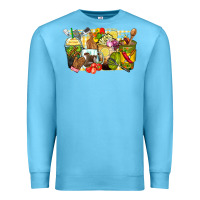 Ocean Blue lunch lady coffee cups Premium Sweatshirt - Zillion Design Studio
