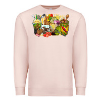 Pale Pink lunch lady coffee cups Premium Sweatshirt - Zillion Design Studio