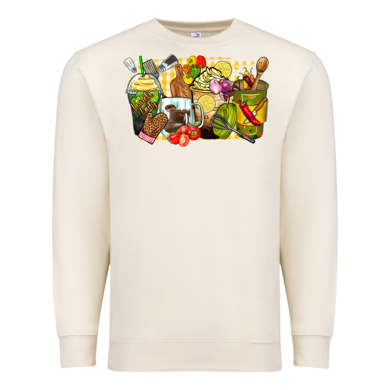 Lunch Lady Coffee Cups Premium Sweatshirt by Zillion Design Studio | Teevron