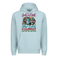 Blue Mist just a girl who loves camping Premium Hoodie - JahusDesignShop