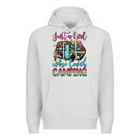 Dove Grey just a girl who loves camping Premium Hoodie - JahusDesignShop