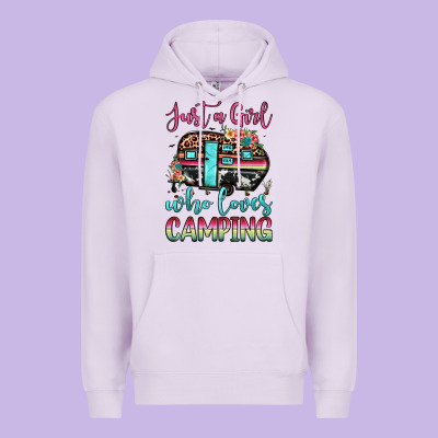 Just A Girl Who Loves Camping Premium Hoodie Designed By Jahusdesignshop