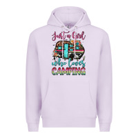 Lilac just a girl who loves camping Premium Hoodie - JahusDesignShop