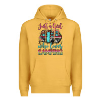 Mustard just a girl who loves camping Premium Hoodie - JahusDesignShop