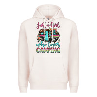 Pale Pink just a girl who loves camping Premium Hoodie - JahusDesignShop