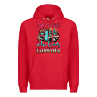 Red just a girl who loves camping Premium Hoodie - JahusDesignShop