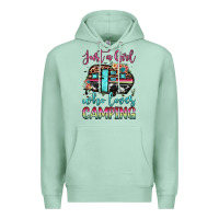 Seafoam just a girl who loves camping Premium Hoodie - JahusDesignShop