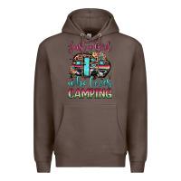 Coffee just a girl who loves camping Premium Hoodie - JahusDesignShop