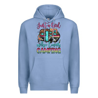 Colony Blue just a girl who loves camping Premium Hoodie - JahusDesignShop