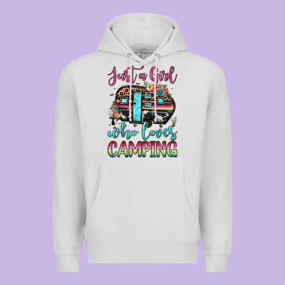 Just A Girl Who Loves Camping Premium Hoodie Designed By Jahusdesignshop