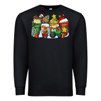 Black Christmas tractor coffee cups Premium Sweatshirt - Zillion Design Studio