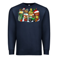 Navy Christmas tractor coffee cups Premium Sweatshirt - Zillion Design Studio