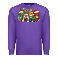 Purple Christmas tractor coffee cups Premium Sweatshirt - Zillion Design Studio