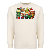 Sandshell Christmas tractor coffee cups Premium Sweatshirt - Zillion Design Studio